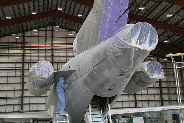 Aircraft refinishing and painting services by Chennault International Airport's tenants