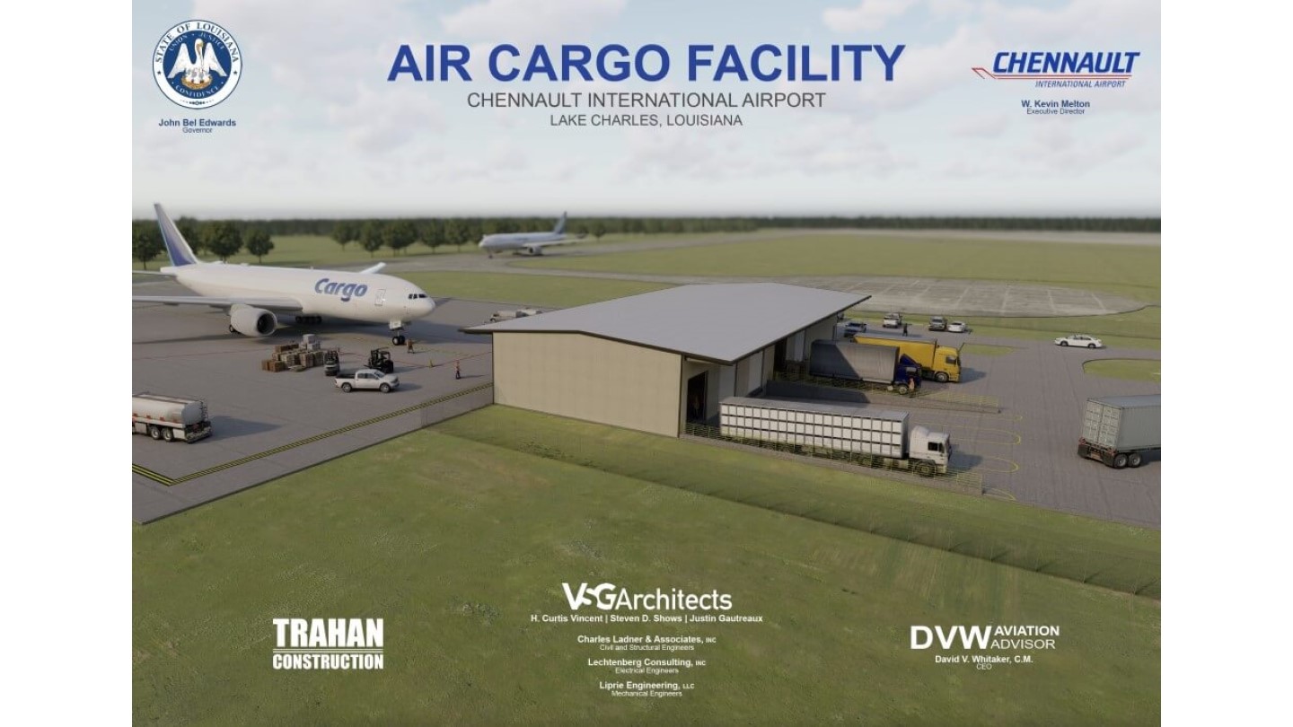 Air cargo facility at Chennault International Airport in Lake Charles, Louisiana
